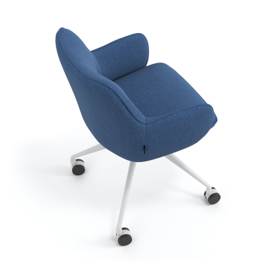 cadeira de reuniao branco azul giratoria com rodizios tecido bracos estofados 7
