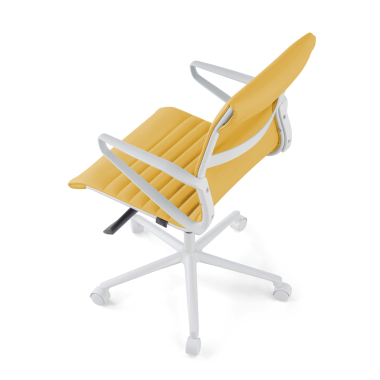 cadeira executiva e de direcao branco amarelo respaldo baixo estrutura branca pele sintetica bracos fixos 8