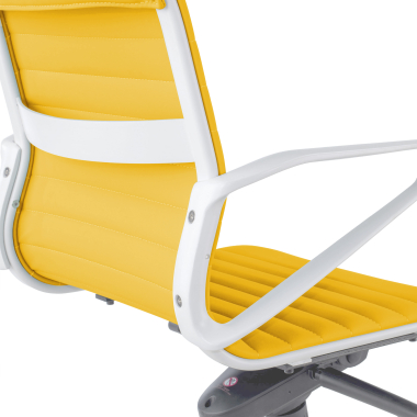 cadeira executiva e de direcao branco amarelo respaldo baixo estrutura branca pele sintetica bracos fixos 10