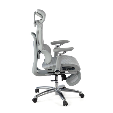 cadeira ergonomica cinza sense ultra malha mesh bracos regulaveis 4d apoio lombar apoio de cabeca apoio de pes extensivel 9