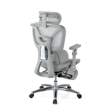 cadeira ergonomica cinza sense ultra malha mesh bracos regulaveis 4d apoio lombar apoio de cabeca apoio de pes extensivel 10