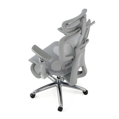 cadeira ergonomica cinza sense ultra malha mesh bracos regulaveis 4d apoio lombar apoio de cabeca apoio de pes extensivel 12