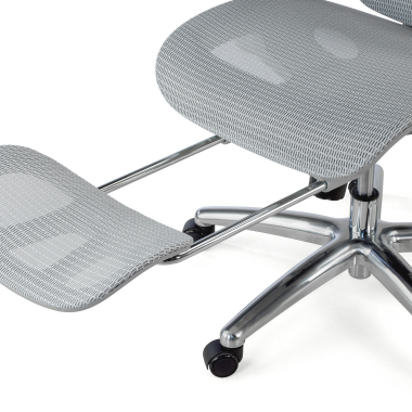 cadeira ergonomica cinza sense ultra malha mesh bracos regulaveis 4d apoio lombar apoio de cabeca apoio de pes extensivel 13