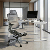 Cadeira de escritório ergonómica Balance Pro com repousa-pés, apoios de braços 3D