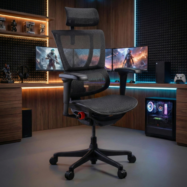 cadeira gaming preto cadeira gaming malha mesh bracos regulaveis 5d apoio lombar apoio de cabeca 2