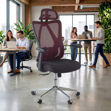 cadeira ergonomica vermelho matrix malha mesh bracos moveis apoio lombar apoio de cabeca 2