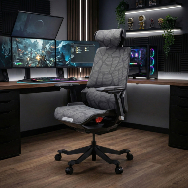cadeira gaming cinza blooddragon malha mesh bracos regulaveis 6d apoio lombar apoio de cabeca 2
