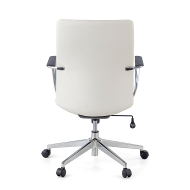 poltrona de escritorio branco encosto baixo pele sintetica bracos fixos 8