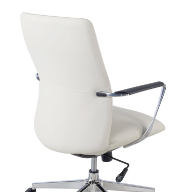 poltrona de escritorio branco encosto baixo pele sintetica bracos fixos 4