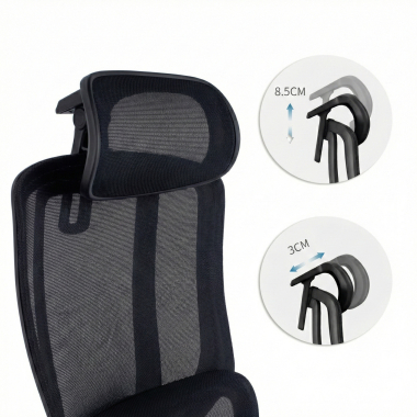 cadeira ergonomica preto aeroflow estrutura negra malha mesh bracos regulaveis 3d apoio lombar duplo apoio de cabeca 6