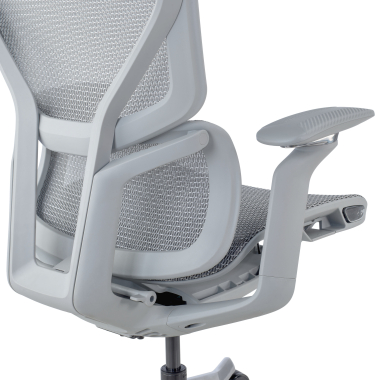 cadeira ergonomica branco cinzento aerofit estrutura branca malha mesh bracos regulaveis 4d apoio lombar duplo apoio de cabeca 8