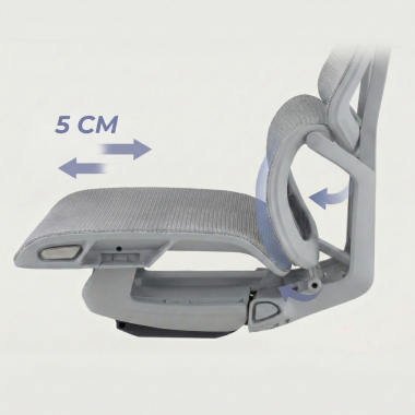 cadeira ergonomica branco cinzento aerofit estrutura branca malha mesh bracos regulaveis 4d apoio lombar duplo apoio de cabeca 11