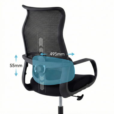 cadeira de escritorio preto axis malha mesh bracos fixos 9