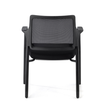 cadeira de visitante preto com bracos malha mesh bracos fixos 10