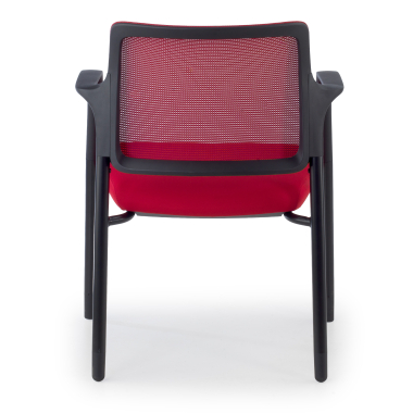 cadeira de visitante vermelho com bracos malha mesh bracos fixos 9
