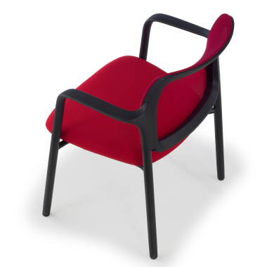 cadeira de visitante vermelho com bracos malha mesh bracos fixos 10