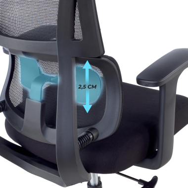 cadeira ergonomica preto sem reposacabecas tecido bracos fixos apoio lombar duplo 6