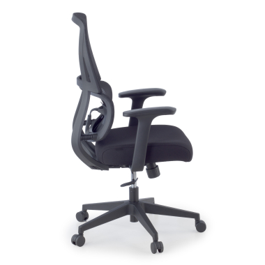cadeira ergonomica preto sem reposacabecas tecido bracos fixos apoio lombar duplo 4