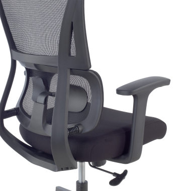 cadeira ergonomica preto sem reposacabecas tecido bracos fixos apoio lombar duplo 13