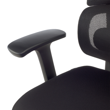 cadeira ergonomica preto sem reposacabecas tecido bracos fixos apoio lombar duplo 14