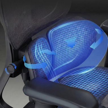 cadeira ergonomica preto erghos one sem apoio de cabeca malha mesh bracos regulaveis 3d apoio lombar duplo 8