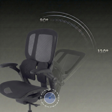 cadeira ergonomica preto erghos one sem apoio de cabeca malha mesh bracos regulaveis 3d apoio lombar duplo 10