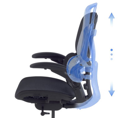 cadeira ergonomica preto erghos one sem apoio de cabeca malha mesh bracos regulaveis 3d apoio lombar duplo 9