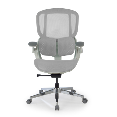 cadeira ergonomica branco cinzento erghos one sem apoio de cabeca malha mesh bracos regulaveis 3d apoio lombar duplo 10