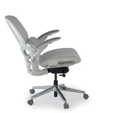 cadeira ergonomica branco cinzento erghos one sem apoio de cabeca malha mesh bracos regulaveis 3d apoio lombar duplo 4