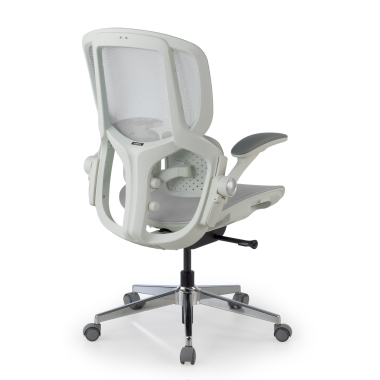 cadeira ergonomica branco cinzento erghos one sem apoio de cabeca malha mesh bracos regulaveis 3d apoio lombar duplo 12