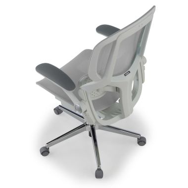 cadeira ergonomica branco cinzento erghos one sem apoio de cabeca malha mesh bracos regulaveis 3d apoio lombar duplo 14