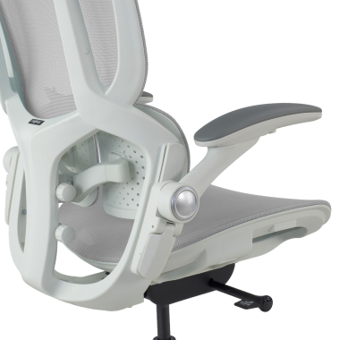 cadeira ergonomica branco cinzento erghos one sem apoio de cabeca malha mesh bracos regulaveis 3d apoio lombar duplo 15