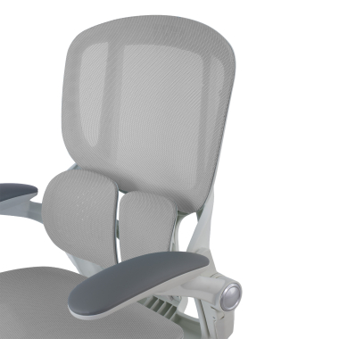 cadeira ergonomica branco cinzento erghos one sem apoio de cabeca malha mesh bracos regulaveis 3d apoio lombar duplo 11