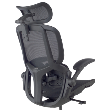 cadeira ergonomica preto erghos one com apoio de cabeca malha mesh bracos regulaveis 3d apoio lombar duplo apoio de cabeca 14