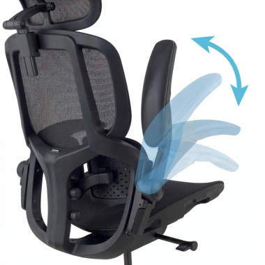 cadeira ergonomica preto erghos one com apoio de cabeca malha mesh bracos regulaveis 3d apoio lombar duplo apoio de cabeca 6