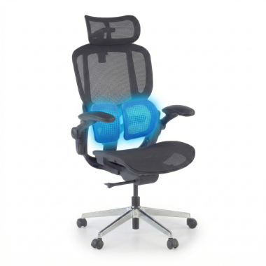 cadeira ergonomica preto erghos one com apoio de cabeca malha mesh bracos regulaveis 3d apoio lombar duplo apoio de cabeca 7