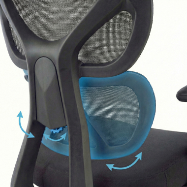 cadeira ergonomica preto erghos air tecido bracos regulaveis 3d apoio lombar apoio de cabeca 7