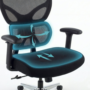 cadeira ergonomica preto erghos air tecido bracos regulaveis 3d apoio lombar apoio de cabeca 6
