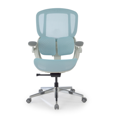 cadeira ergonomica branco azul erghos one sem apoio de cabeca malha mesh bracos regulaveis 3d apoio lombar duplo 10