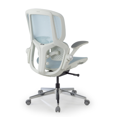 cadeira ergonomica branco azul erghos one sem apoio de cabeca malha mesh bracos regulaveis 3d apoio lombar duplo 11