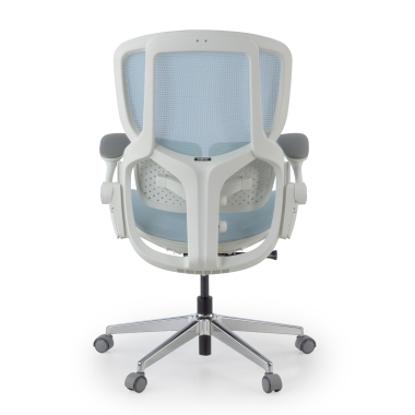 cadeira ergonomica branco azul erghos one sem apoio de cabeca malha mesh bracos regulaveis 3d apoio lombar duplo 12