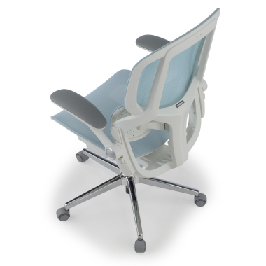 cadeira ergonomica branco azul erghos one sem apoio de cabeca malha mesh bracos regulaveis 3d apoio lombar duplo 13
