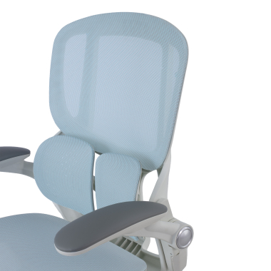 cadeira ergonomica branco azul erghos one sem apoio de cabeca malha mesh bracos regulaveis 3d apoio lombar duplo 15
