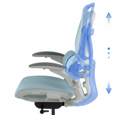 cadeira ergonomica branco azul erghos one sem apoio de cabeca malha mesh bracos regulaveis 3d apoio lombar duplo 8