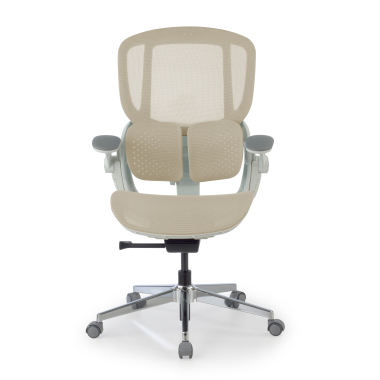 cadeira ergonomica bege erghos one sem apoio de cabeca malha mesh bracos regulaveis 3d apoio lombar duplo 10