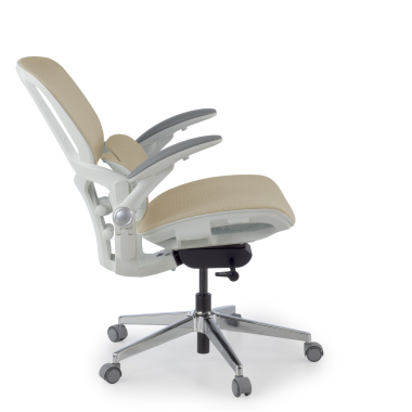 cadeira ergonomica bege erghos one sem apoio de cabeca malha mesh bracos regulaveis 3d apoio lombar duplo 4