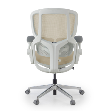 cadeira ergonomica bege erghos one sem apoio de cabeca malha mesh bracos regulaveis 3d apoio lombar duplo 12