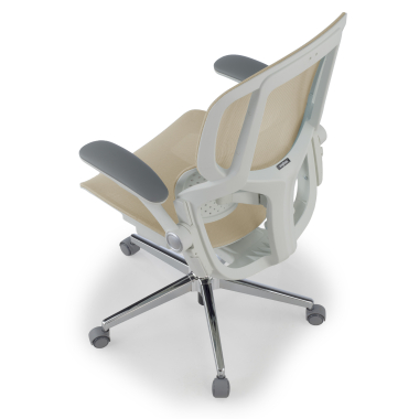 cadeira ergonomica bege erghos one sem apoio de cabeca malha mesh bracos regulaveis 3d apoio lombar duplo 13