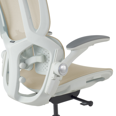 cadeira ergonomica bege erghos one sem apoio de cabeca malha mesh bracos regulaveis 3d apoio lombar duplo 14