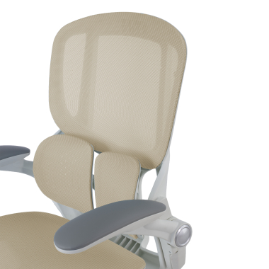 cadeira ergonomica bege erghos one sem apoio de cabeca malha mesh bracos regulaveis 3d apoio lombar duplo 15